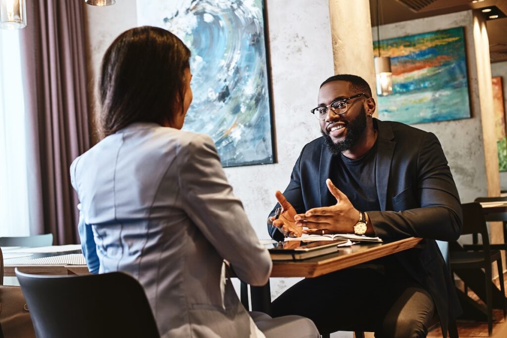 A manager works with an employee on ways to promote career longevity.